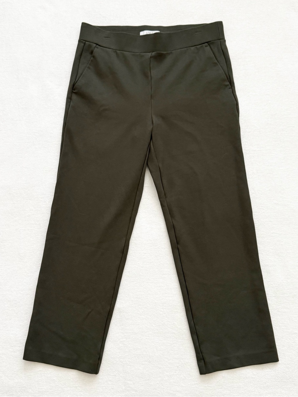 LOFT Ponte Pants in Olive Green